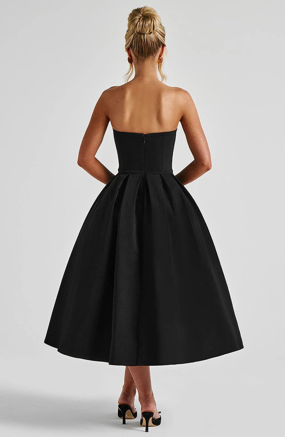 A-line Strapless Tea Length formal dresses Bridesmaid Dresses evening gown Prom Dress